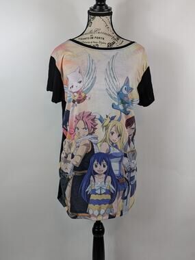 Funimation Fairy Tail Girls XL T-Shirt Short Sleeve Ringer Tee Hot Topic Anime